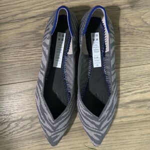 Rothy’s women’s size 7.5 The Point gray flats NEW